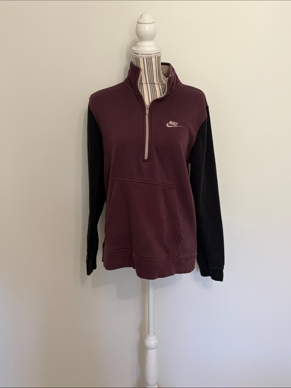 Nike Half-Zip Sweatshirt in Plum and Black